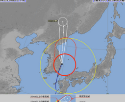 台風10号による韓国…